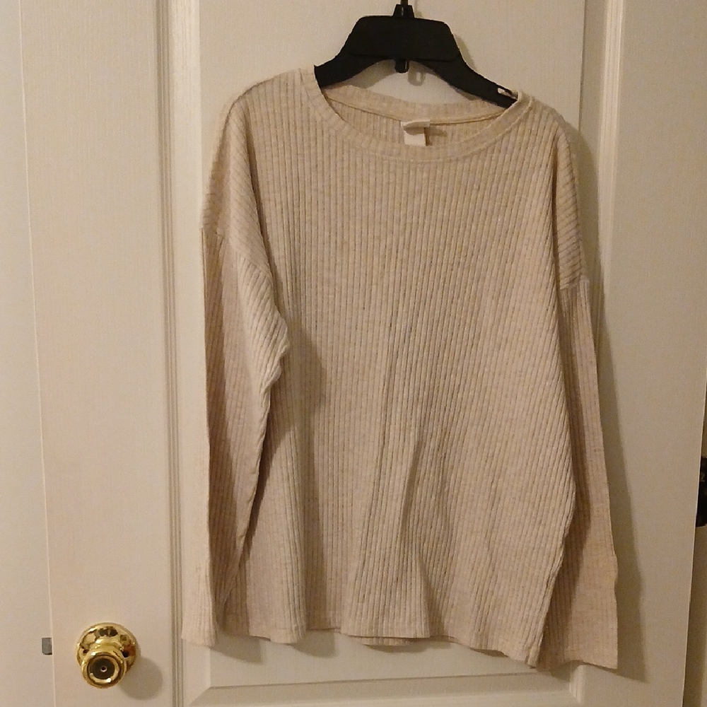 H&M Cream Ribbed Top - Picture 1 of 4